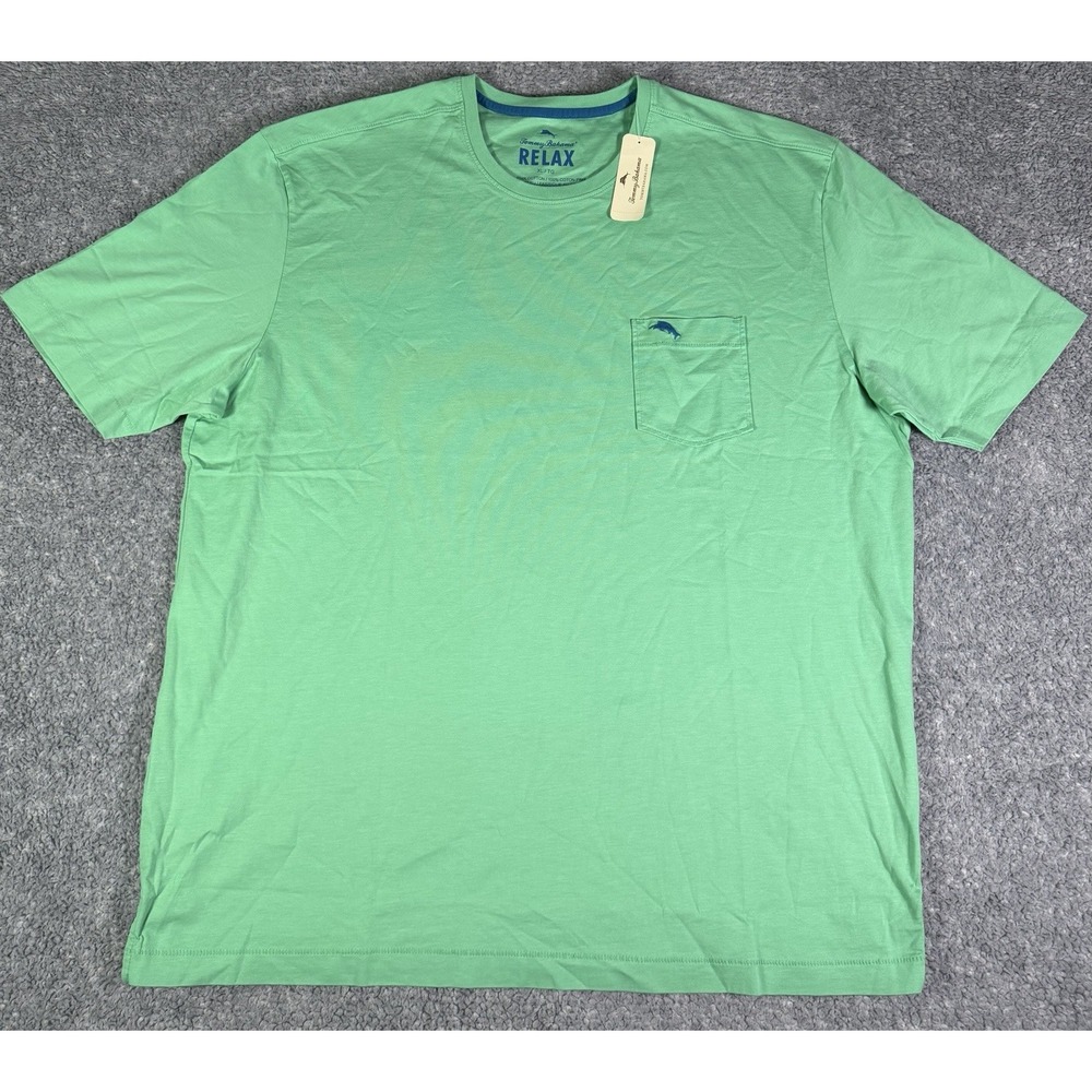 NWT Tommy Bahama Relax Pocket T Shirt Bali Skyline Green Crew Neck Men's XL